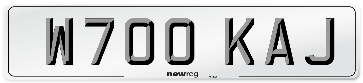 W700 KAJ Number Plate from New Reg